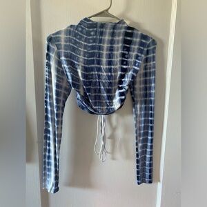 Princess Polly Blue and White Tie Dye Crop Top